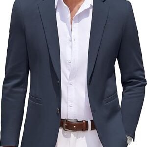 coofandy men's casual knit blazer two button lightweight sport coats suit jacket
